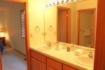 The double vanity connects the bedrooms